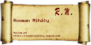 Rosman Mihály névjegykártya